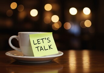 Let s talk a warm invitation for conversation over coffee
