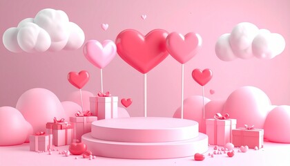 Romantic Pink Valentines Day Display