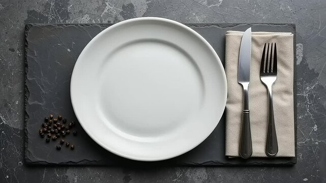 empty plate with fork and knife