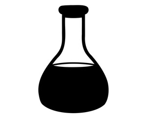 chemical flask silhouette vector illustration, chemical flask icon