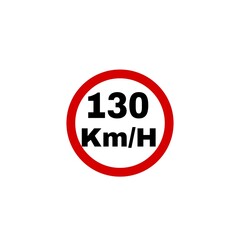 speed limit sign isolated on white background 