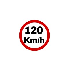 speed limit sign isolated on white background 