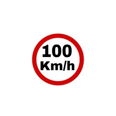 speed limit sign isolated on white background 