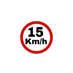 speed limit sign isolated on white background 