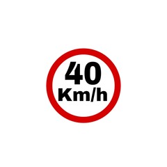 speed limit sign isolated on white background 