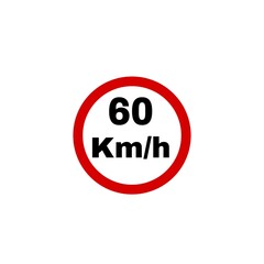 speed limit sign isolated on white background 