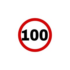 speed limit sign isolated on white background 