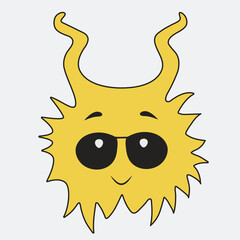 Funny Cartoon Emotion. Positive Graphic Design.