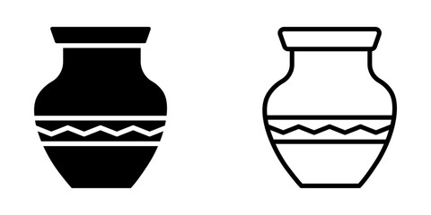pottery set icon on white background