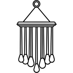 Minimal Wind Chime Line Art Illustration