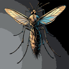 Very detailed and realistic mosquito illustration