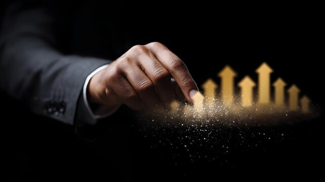 A businessman s hand swiping across a digital dashboard displaying housing prices