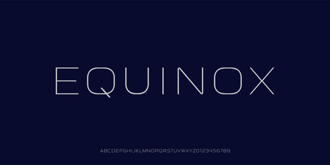 Futuristic Dynamic Elegant and Technology Light Font. Elegant Modern Font