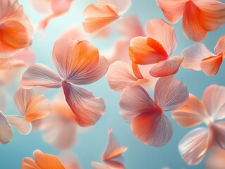 Fototapeta premium Blurred motion effect of flying petals, dynamic floral abstraction