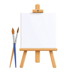 Plastic art easel for painting and drawing activities, suitable for children and artists, isolated on white background