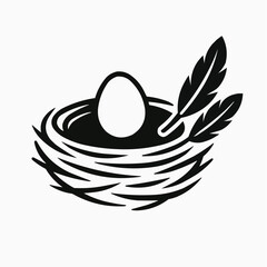 Vector illustration of a bird's wing design on an Easter egg, a symbol of love and nature
