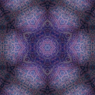 Traditional design with phulkari kalamkari motifs from Pakistan and Indian culture. Geometric ethnic floral pattern for carpet dupatta batik embroidery. Panjabi Digital print as boho Aztec texture art