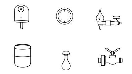 Vector Icons of pH Sensors and Water Quality Monitoring Tools .medical icons set