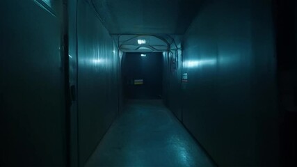 Exploring a Dark and Narrow Tunnel with Red Lights Cinematic Shot - Powered by Adobe