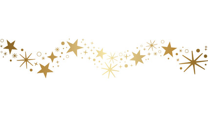 Gold Star Wave Divider Decorative Elegant Border