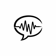Fototapeta premium Speech Bubble with Sound Wave Icon Representing Audio Communication and Voice
