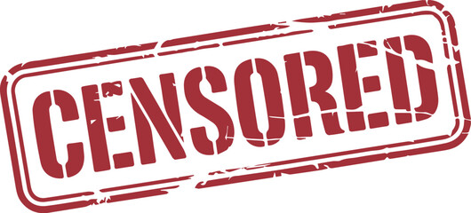 Red grunge style censored stamp text vector
