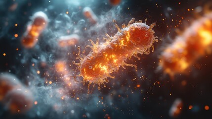 Dramatic 3D Rendering of Bacteria Infiltration