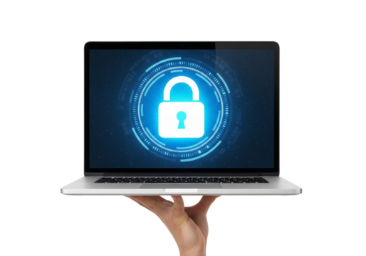 Laptop Lock Icon, Digital Environment, Graphic Design, Technology Perspective
