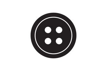 coat button silhouette vector art illustration on white background