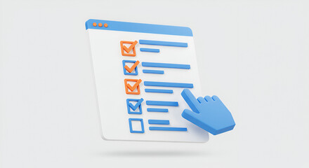 Digital checklist interface on a screen with a cursor completing a task