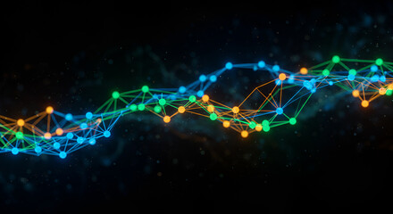 Abstract network connecting data points, representing technological advancements