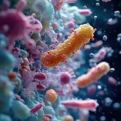 Colorful 3D Model of Microorganisms in High Fidelity