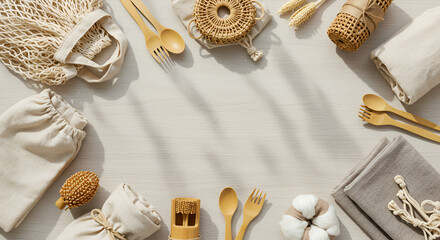 Eco-Friendly Lifestyle Still Life with Sustainable Products and Natural Light