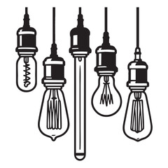 Fototapeta premium Light bulb silhouette on white background