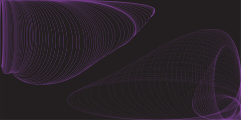 abstract graphic purple lines in motion on black background
