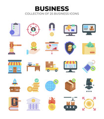 Collection of 25 Business Icons. Marketing. Finance. E.commerce. and Management