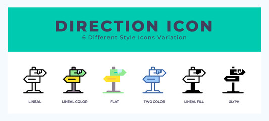 Direction set of simple icons great for web. app. presentation and more.
