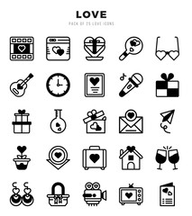 Vector Love types icon set in Lineal Filled style. vector illustration.