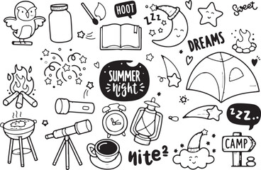 Summer Vacation Essentials Doodle Pack – Travel, Beach, Holidays, Sunglasses, Fun, Suitcase