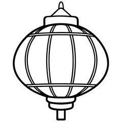 Minimalist Paper Lantern Line Art