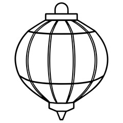 Minimalist Paper Lantern Line Art