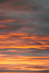 Purple and orange sky at sunset