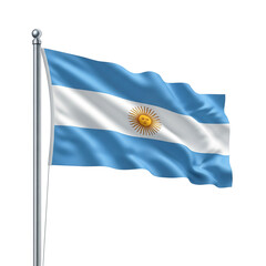 Argentina Flag Waving on a Pole