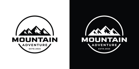 Fototapeta premium modern mountain badge logo design