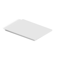 A blank white sheet of paper lying flat, suitable for writing or printing.