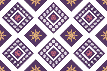 Geometric ethnic traditional art pattern.ikat embroidery style.Design for background,wallpaper,clothing,wrapping,fabric,element.