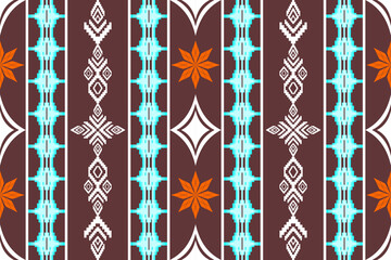 Geometric ethnic traditional art pattern.ikat embroidery style.Design for background,wallpaper,clothing,wrapping,fabric,element.