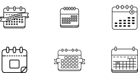 Calendar Line Art Icon | Date, Schedule, Event Reminder Vector Illustration