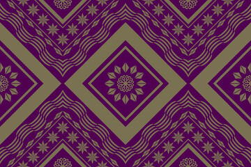 Geometric ethnic traditional art pattern.ikat embroidery style.Design for background,wallpaper,clothing,wrapping,fabric,element.