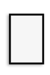 A blank black-framed picture frame ready for artwork or photographs.